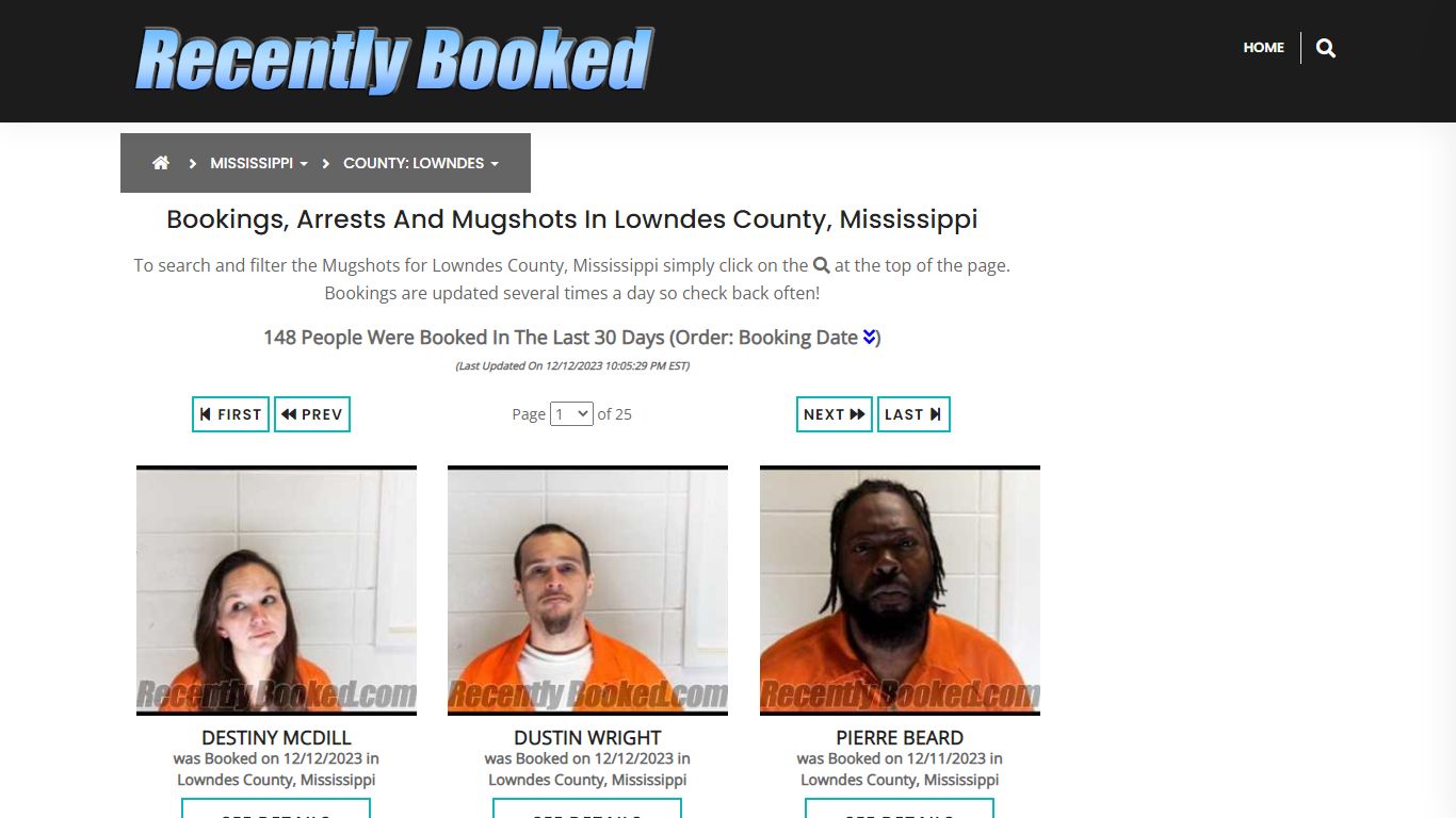 Bookings, Arrests and Mugshots in Lowndes County, Mississippi